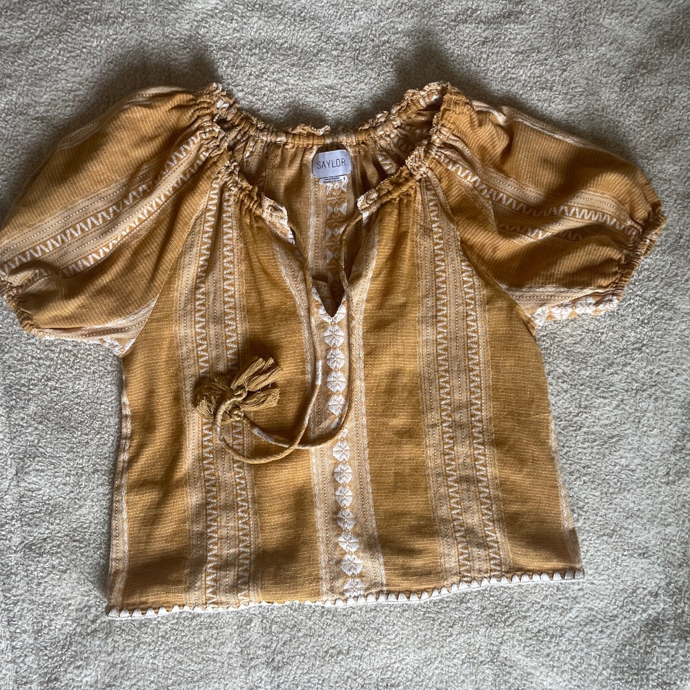 Saylor gold mustard boho top